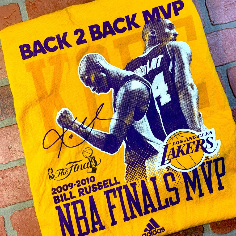 Sz S 2010 KOBE BRYANT ADIDAS t-shirt vintage MVP NBA Tee championship finals